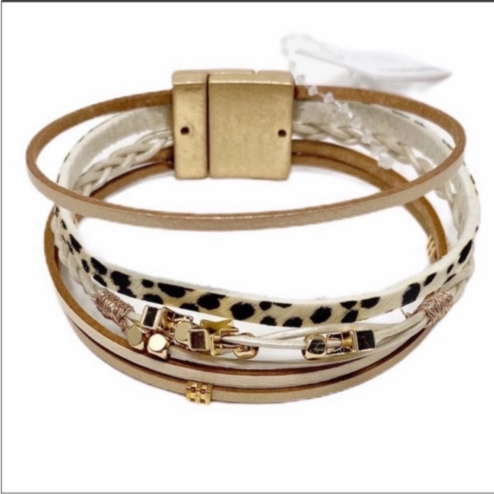 Cheetah Stars Row Bracelet NEW